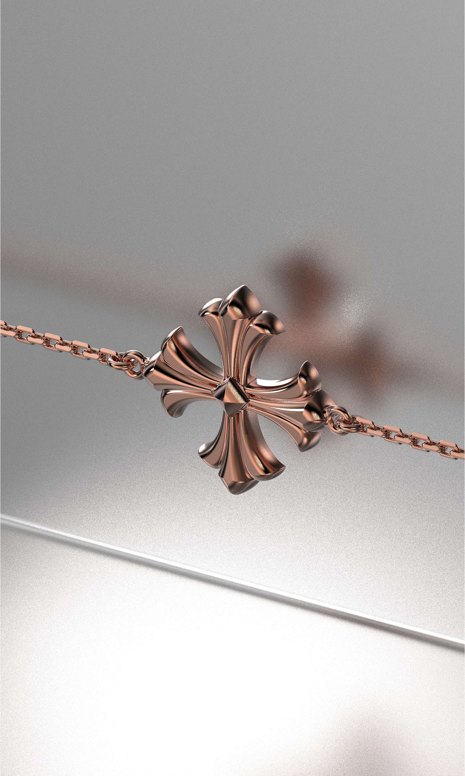 Bracelet Croix Éternel Solo en or rose 18 carats